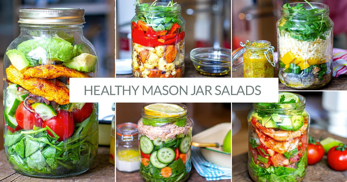 4 mason jar salads to go - Heavenlynn Healthy