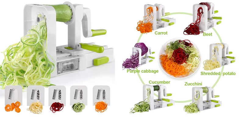 WILLIAMS SONOMA Paderno World Cuisine 4-Blade Vegetable Slicer Spiralizer