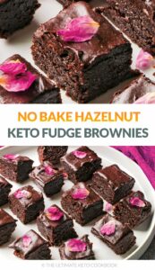No-Bake Fudgy Hazelnut Keto Brownies (Vegan, Sugar-Free)
