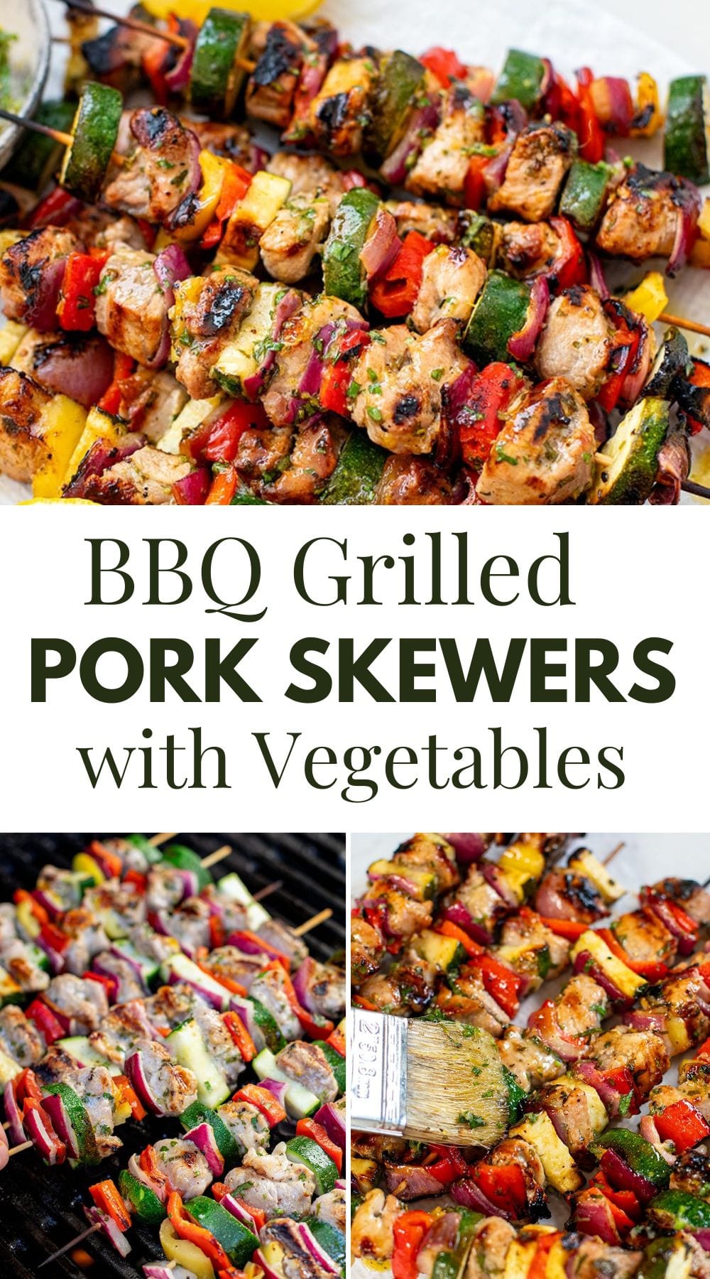 BBQ Grilled Pork Skewers With Vegetabels