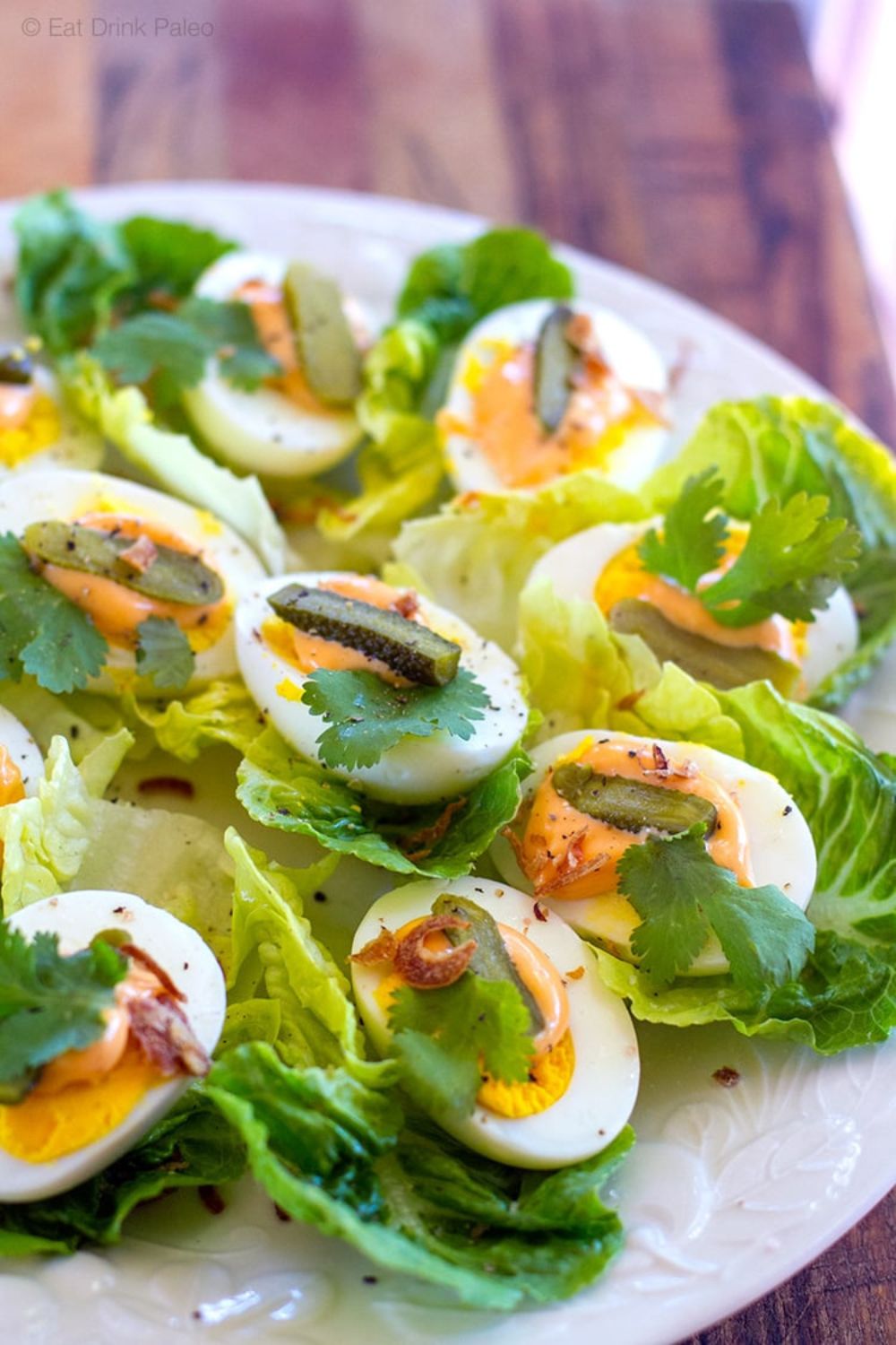 Egg And Lettuce Cups with Spicy Mayo