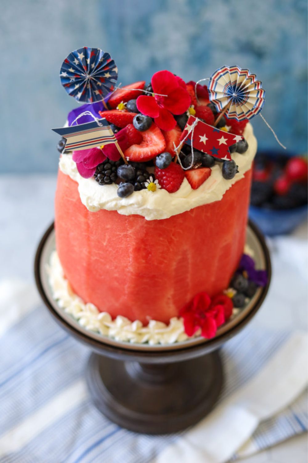 Watermelon Cake with Summer Berries