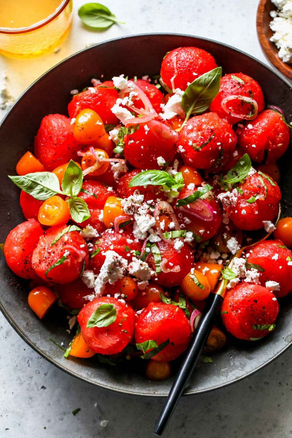 Watermelon And Tomato-Basil Salad