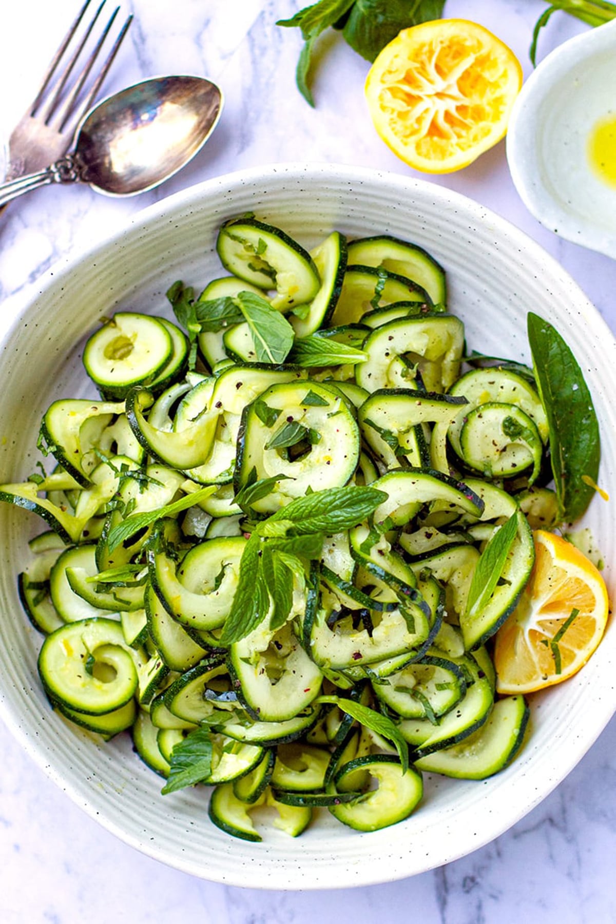 Zucchini Salad With Lemon & Mint
