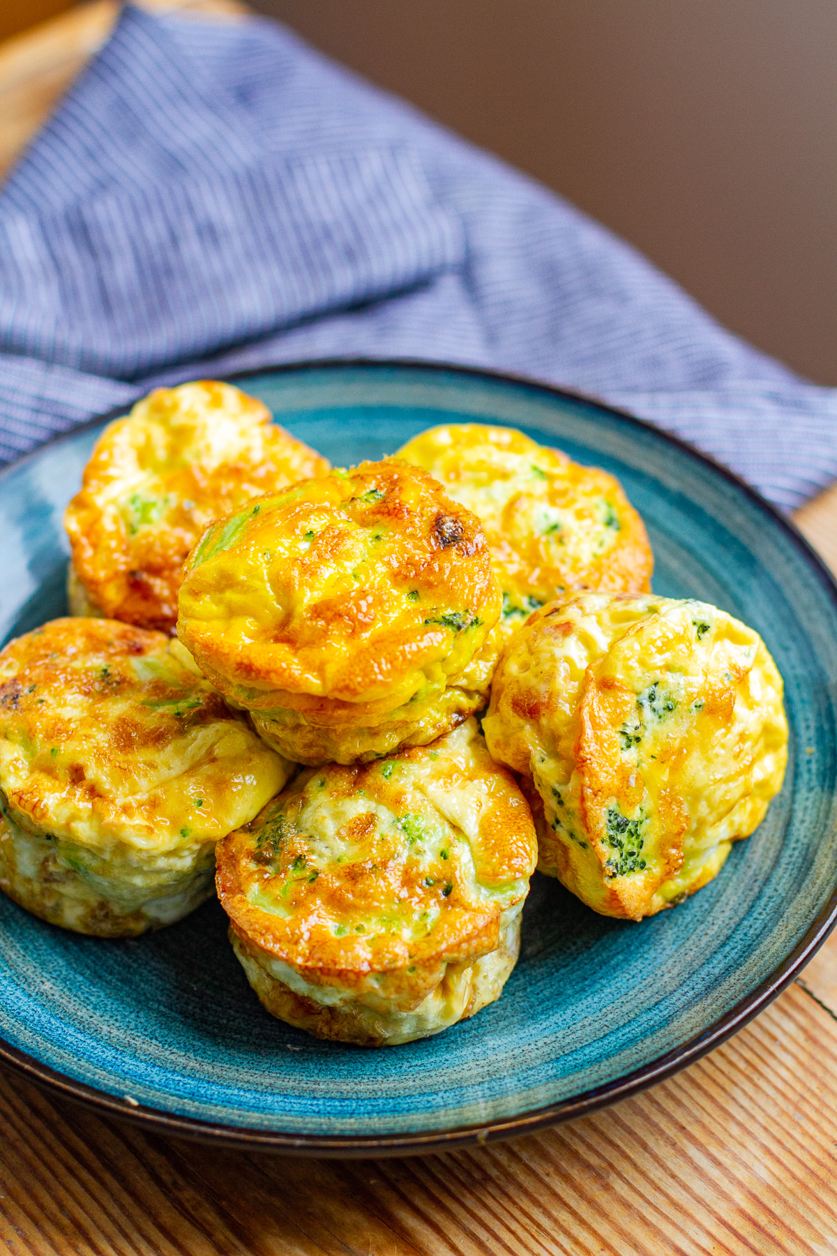 Healthy egg muffins with broccoli and bacon